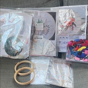 Cross Stitch Kit with Embroidery Hoops- started won’t finish